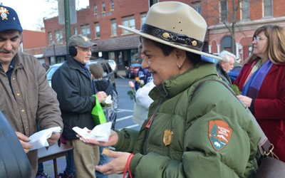 Ranger Ami gets a roasted chestnut.