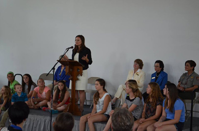 US Treasurer Rosie Rios addresses town hall meeting at Women's Rights NHP