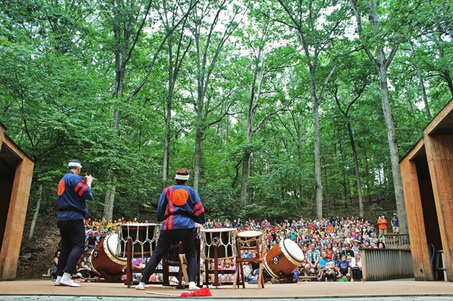 A performance at Children's Theatre-in-the-Woods.