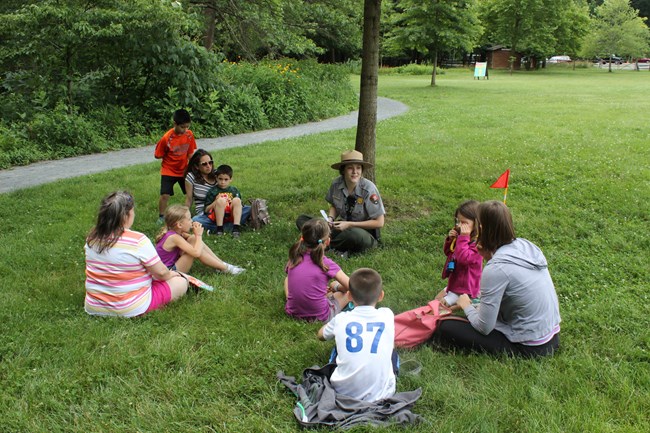 A ranger leads a program during a Jr Ranger Day in 2019.