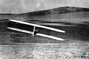Gliding with Kill Devil Hill in back, 1902