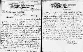 Letter from Wilbur Wright to the Smithsonian, May 30, 1899