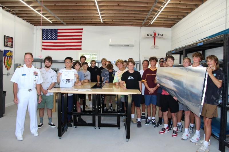 Students and instructor at the new aviation lab at Wright Brothers National Memorial. Students and instructor in the new aviation lab at Wright Brothers National Memorial.