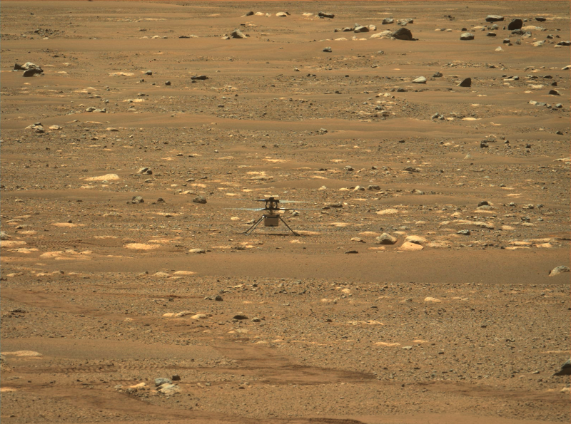 Photo of small helicopter on Mars.