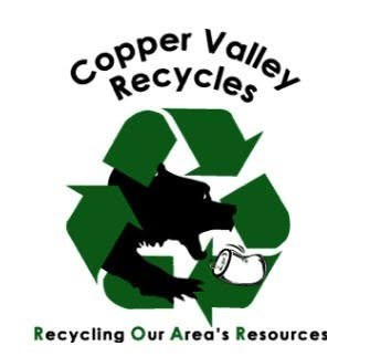 Recycling symbol with bear eating an aluminum can the logo for R.O.A.  (Recycling Our Area's Resources)