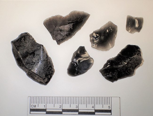 obsidian flakes