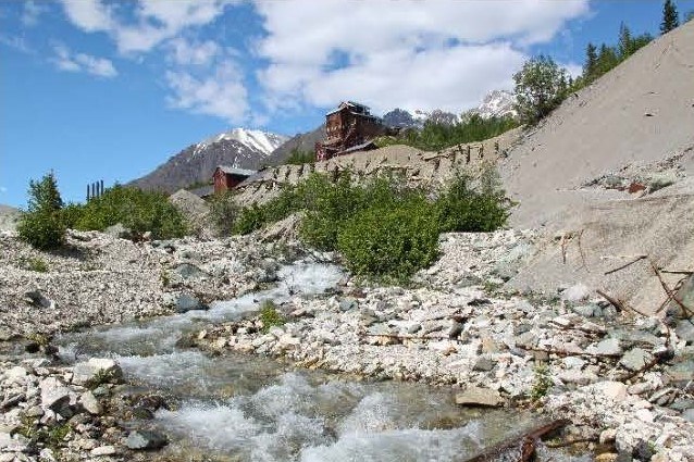 Stream in the Kennecott Mines area for water samples