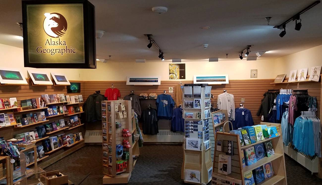 Alaska Geographic bookstore in the visitor center at Copper Center, Alaska. Alaska Geographic bookstore in the visitor center at Copper Center, Alaska.