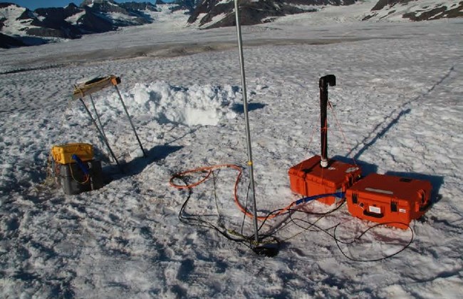 Research equipment on Turner Glacier