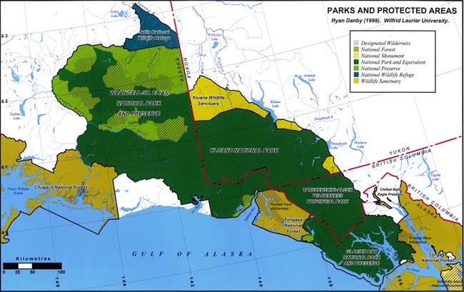 Map showing other protected areas near Wrangell-St. Elias National Park.