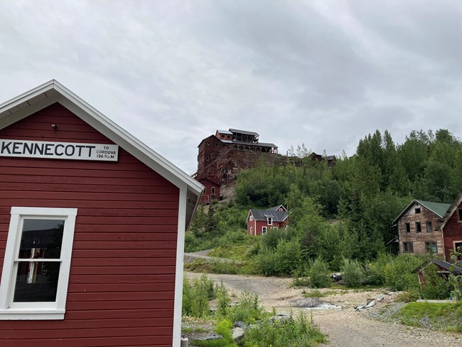 Kennecott Depot and Mill building in the background