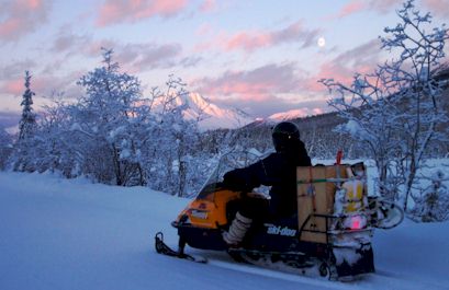 Snowmachining near McCarthy