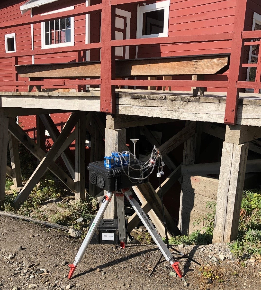 An air monitor deployed at Kennecott