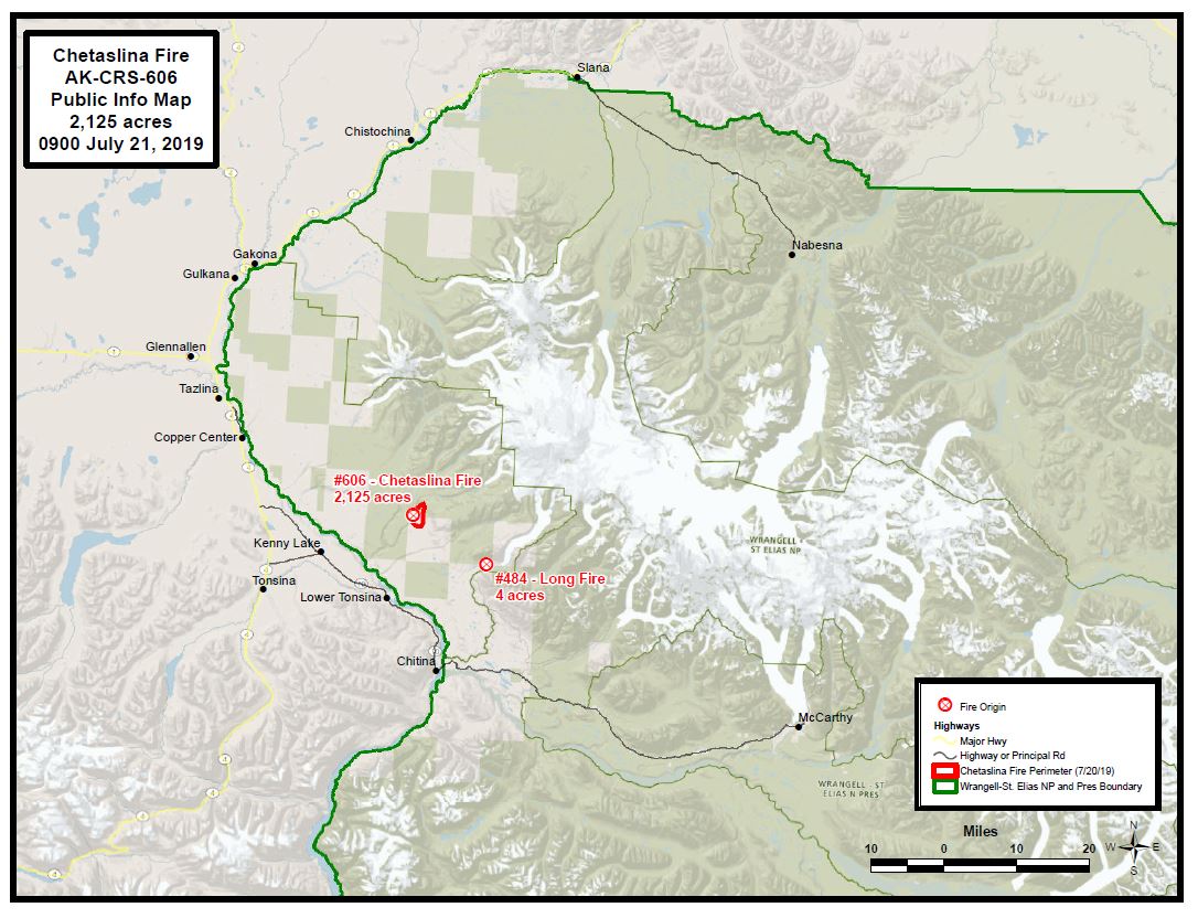 Map of Chetaslina Fire #606 and Long Fire #484