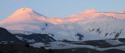 Summer Midnight light on Mount Wrangell Summer Midnight light on Mount Wrangell