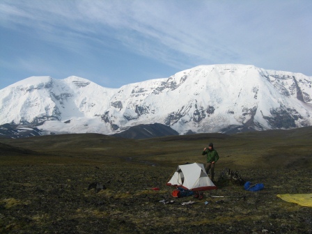 Camp in front of Mt Jarvis