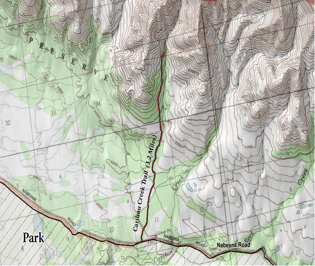 Caribou Creek Cabin map