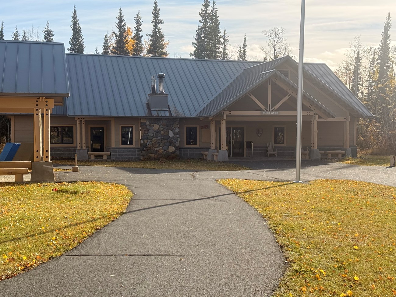 Headquarters Visitor Center on a fall day.