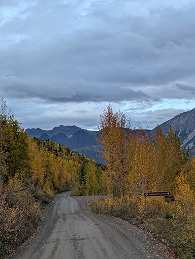 Gravel section of the McCarthy Road