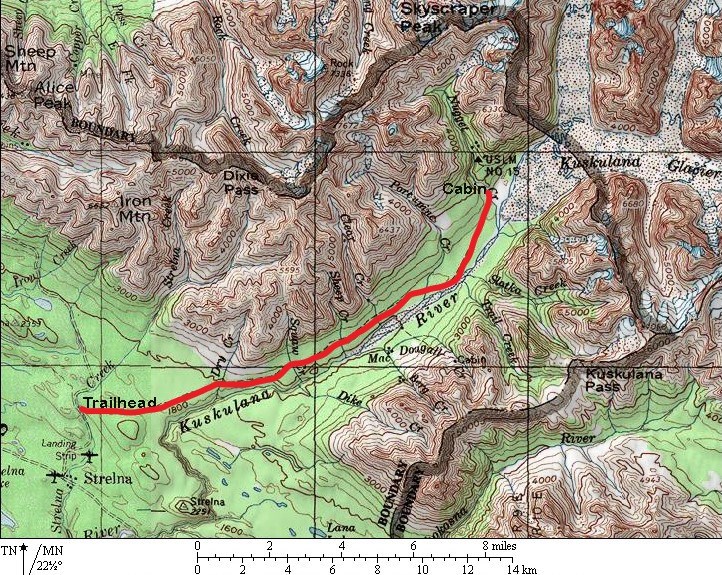 Nugget Creek Trail & Cabin map