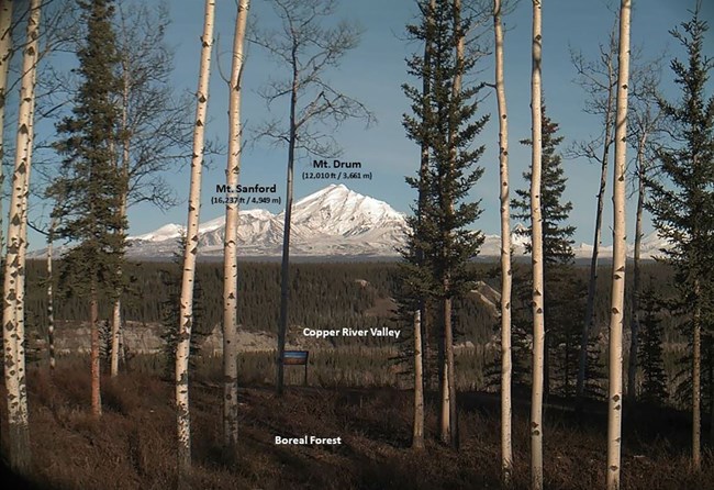 Headquarters weather station view of the Wrangell Mountains