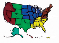 color region map of USA