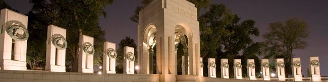 World War II Memorial granite columns World War II Memorial granite columns