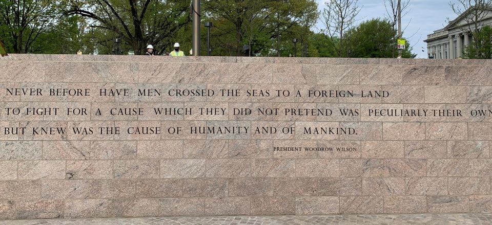 Quote engraved on wall at World War I Memorial