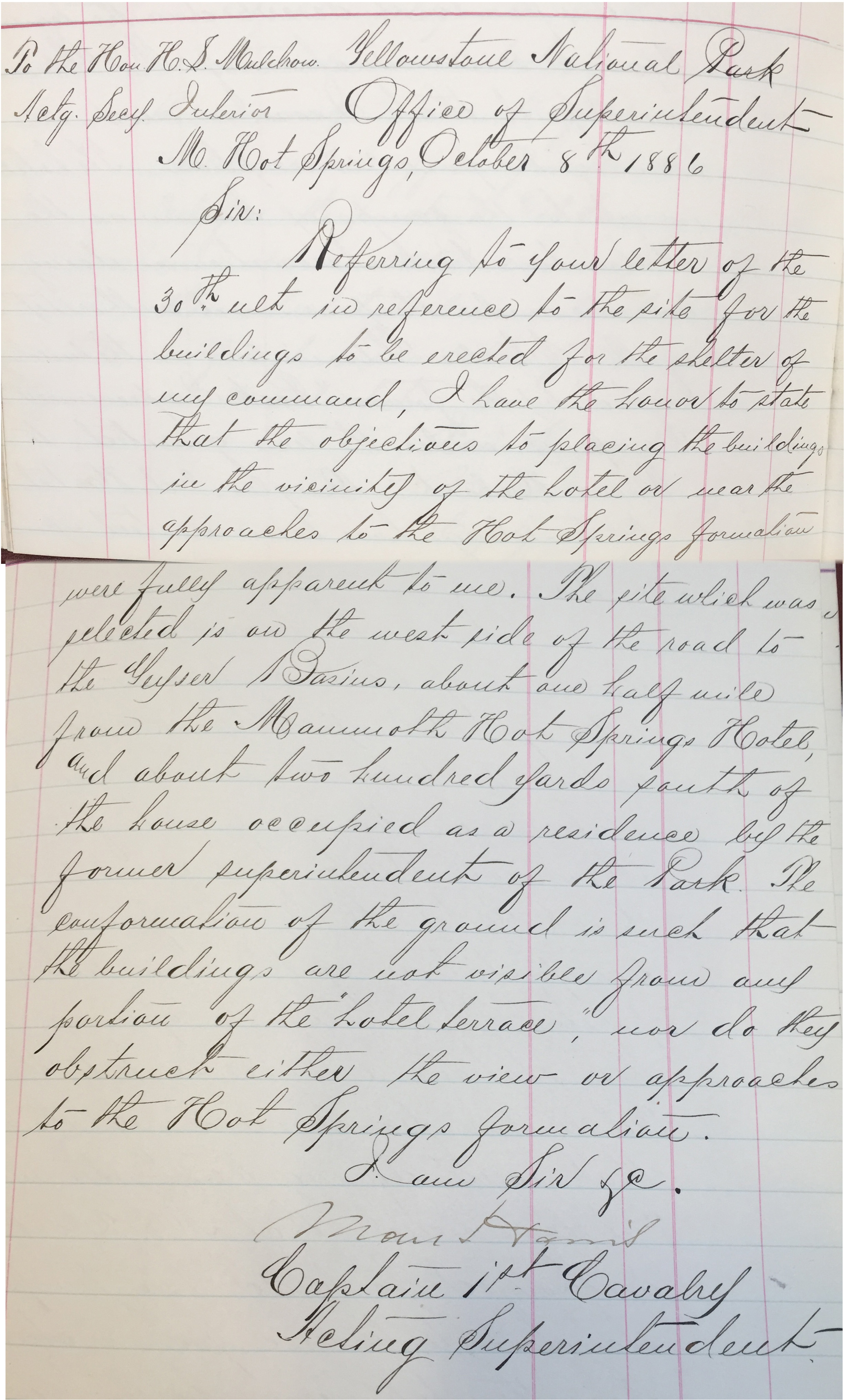 Letter from Captain Harris