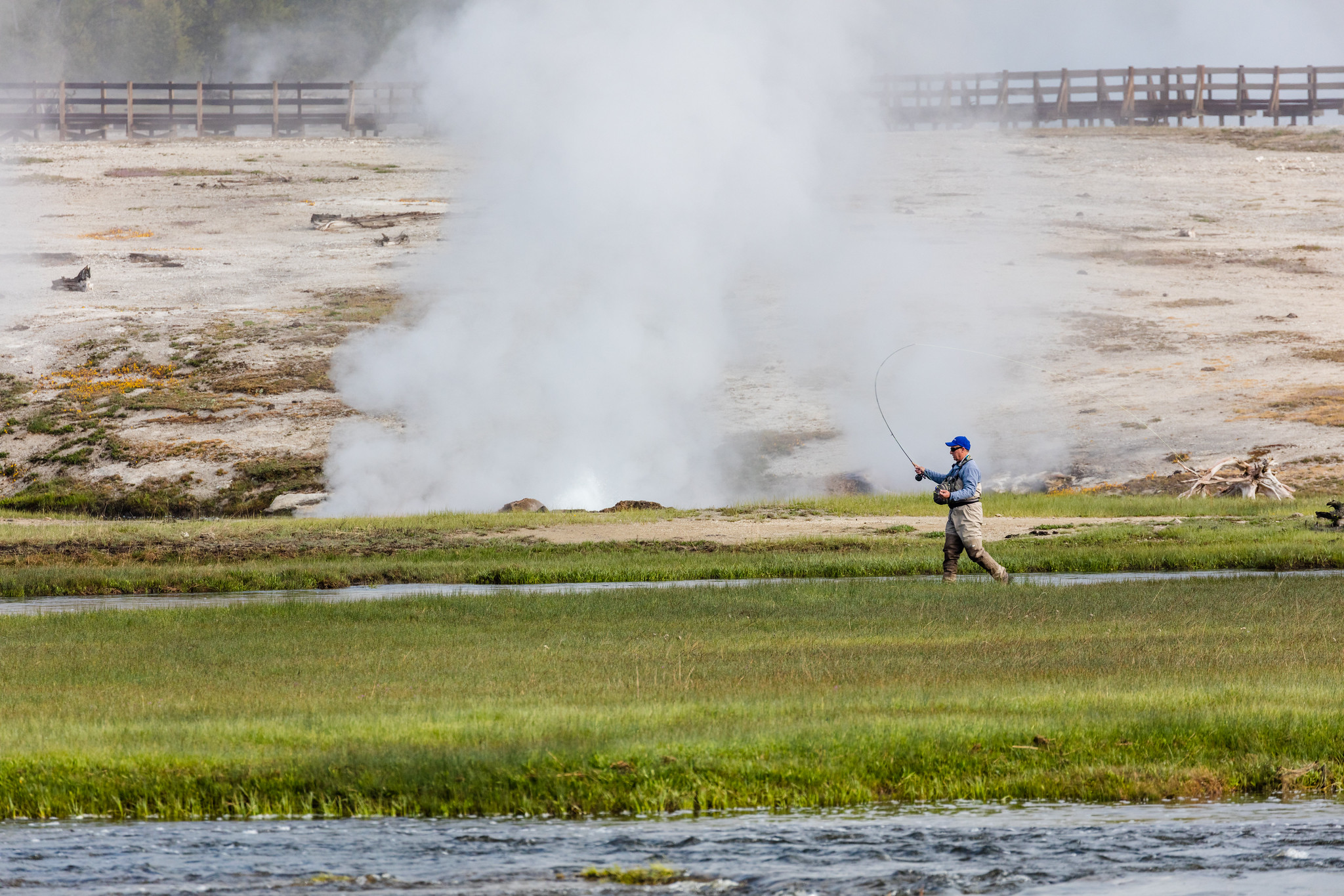 Fly fishing near Biscuit Basin