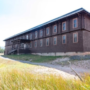 a large building in an open area