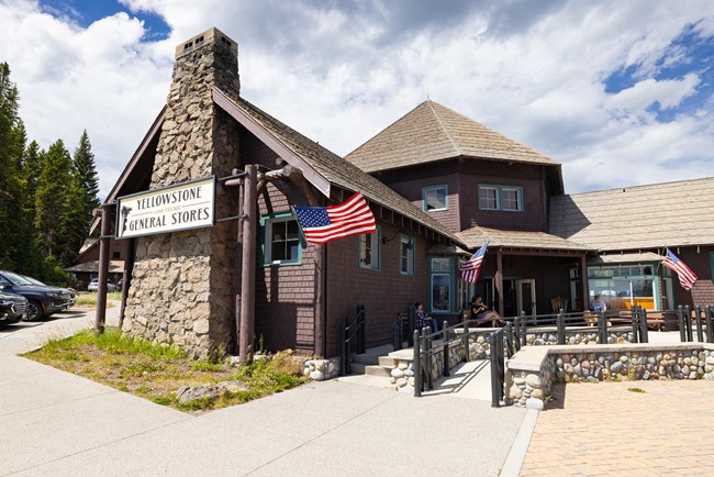 Historic general store building on a sunny day