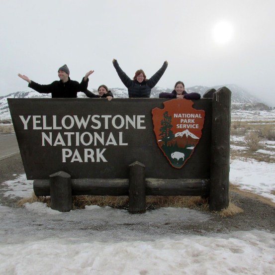 Archives Blitz Team 4 participants enjoying Yellowstone, January 2015.