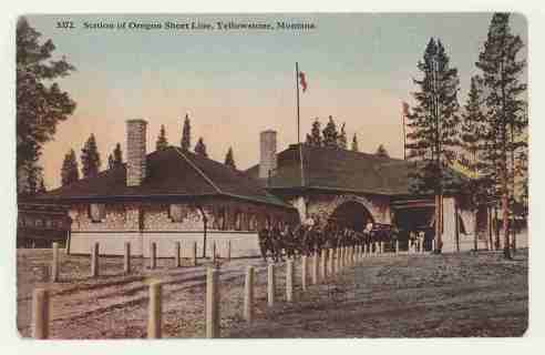 Oregon Short Line Depot, (YELL 14925), H. H. T. Co., also known as the H. H. Tammen Co., out of Denver, Colorado.