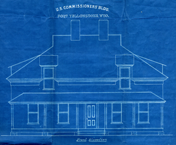 Architectural drawing, U.S. Commisioner's residence, Fort Yellowstone, ca. 1900.