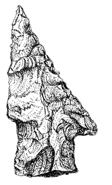 A hand-drawing of a stone knife