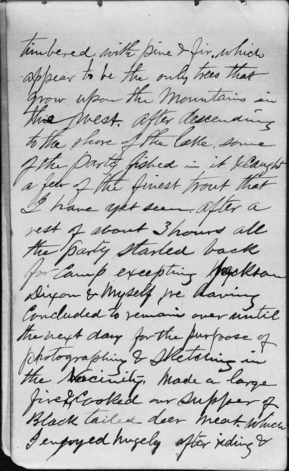 A large image of Thomas Moran's Diary page two.