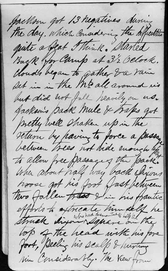 A large image of Thomas Moran's diary page four.