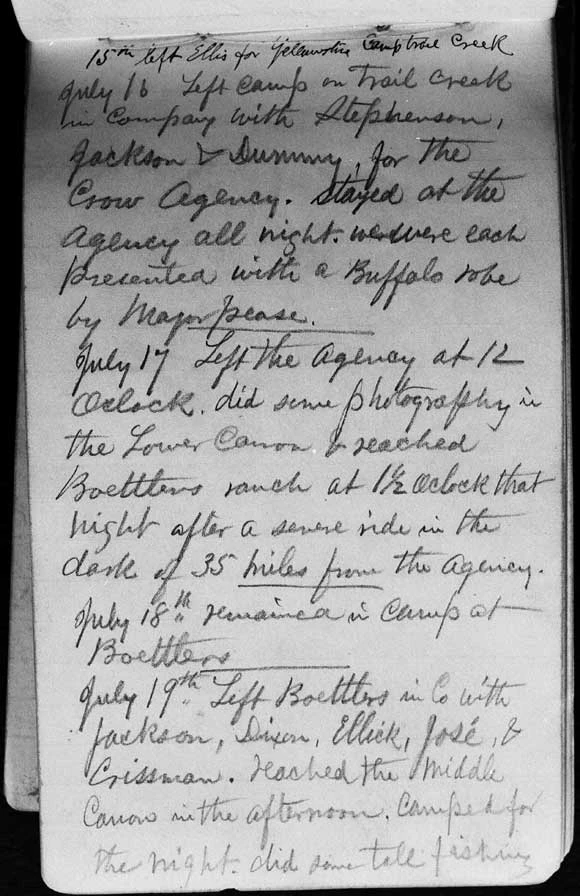 Large image of Thomas Moran's Diary page 6