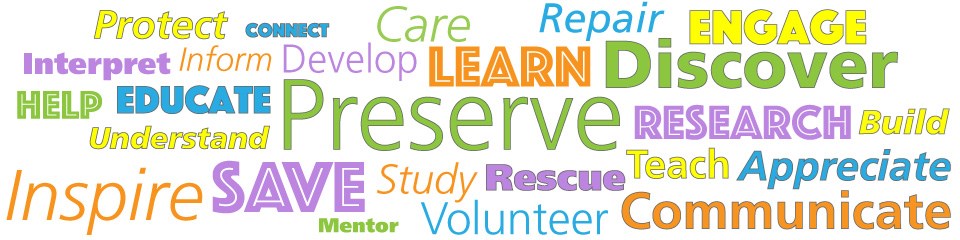 Collection of words that explore ranger skills and values.