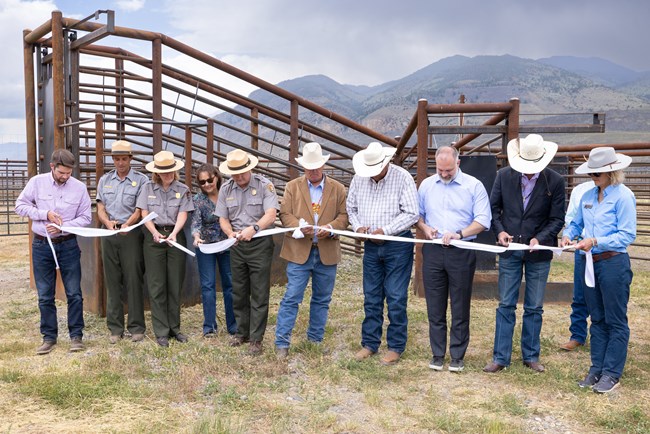 Bison Conservation Transfer Facility Expansion: ribbon cutting