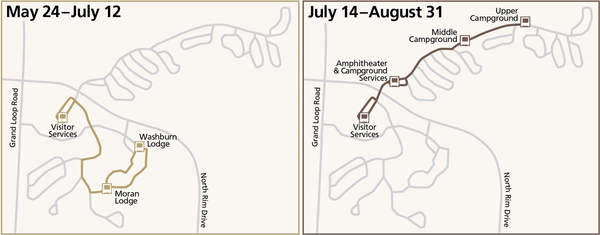 Two maps showing the two routes of TEDDY