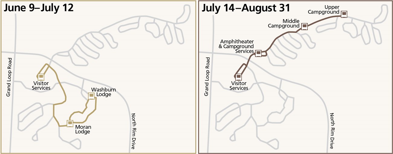 Two maps showing the two routes of TEDDY