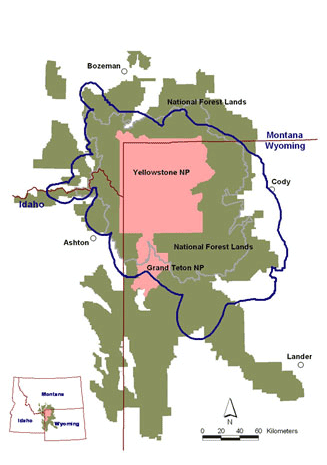 Map of Greater Yellowstone Area