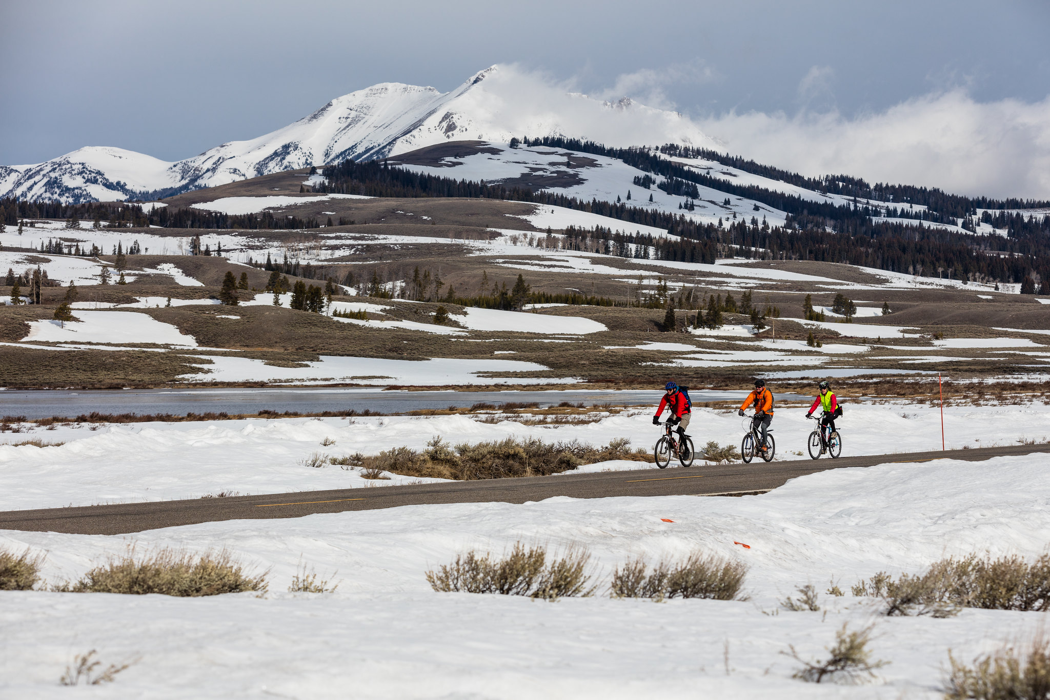 Spring biking with bear spray near Swan Lake