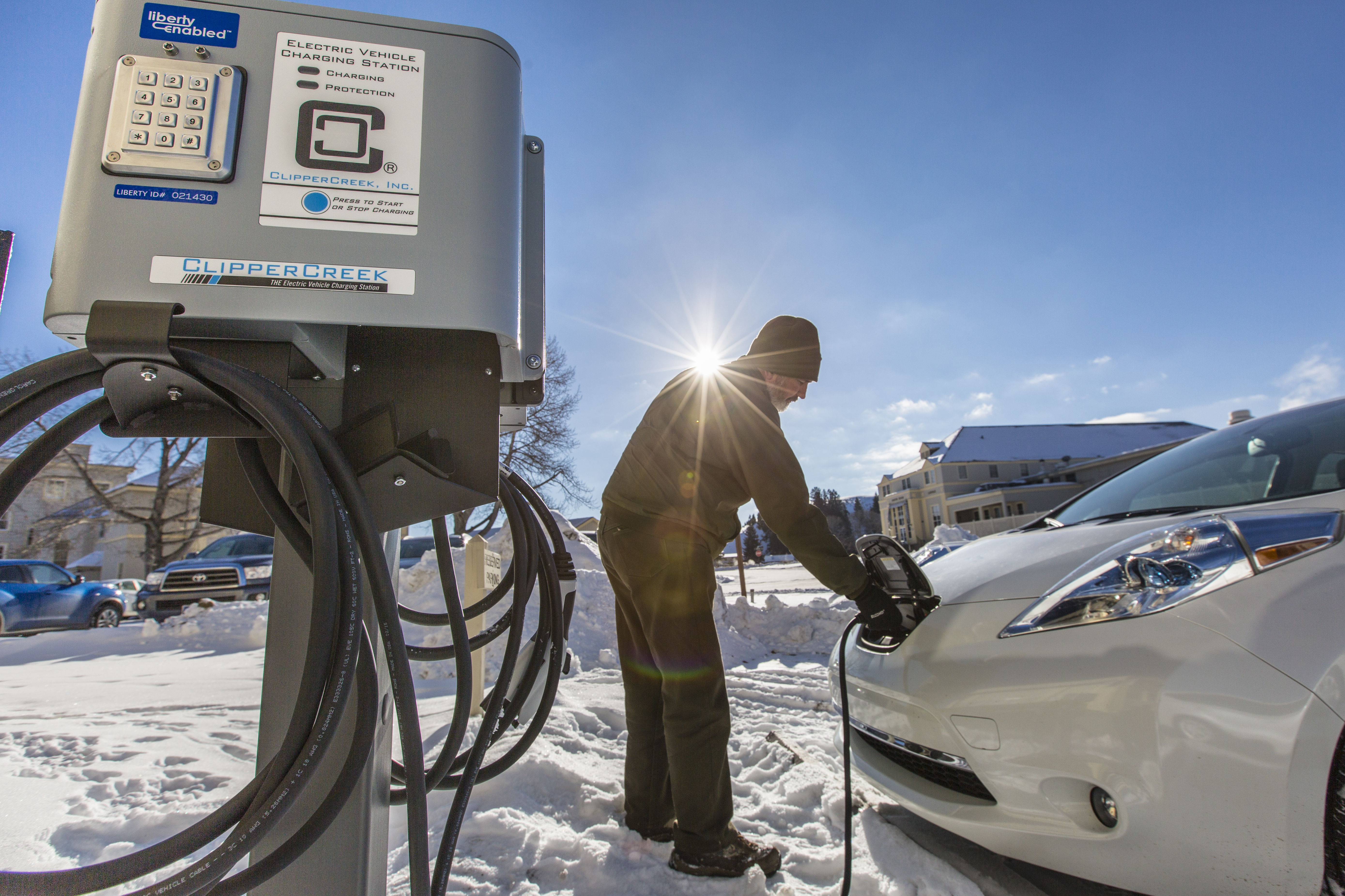 ranger charging an electric vehicle ranger charging an electric vehicle