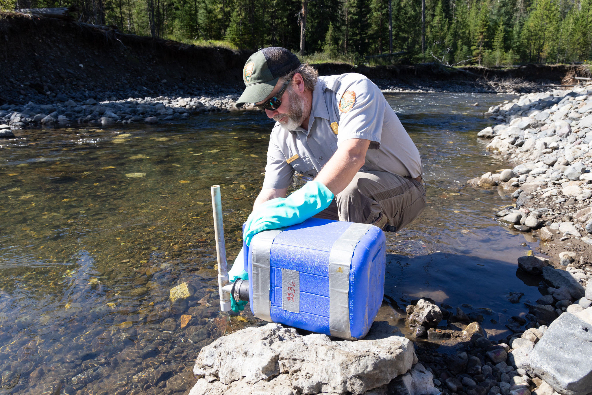 Biologist starts the rotenone application