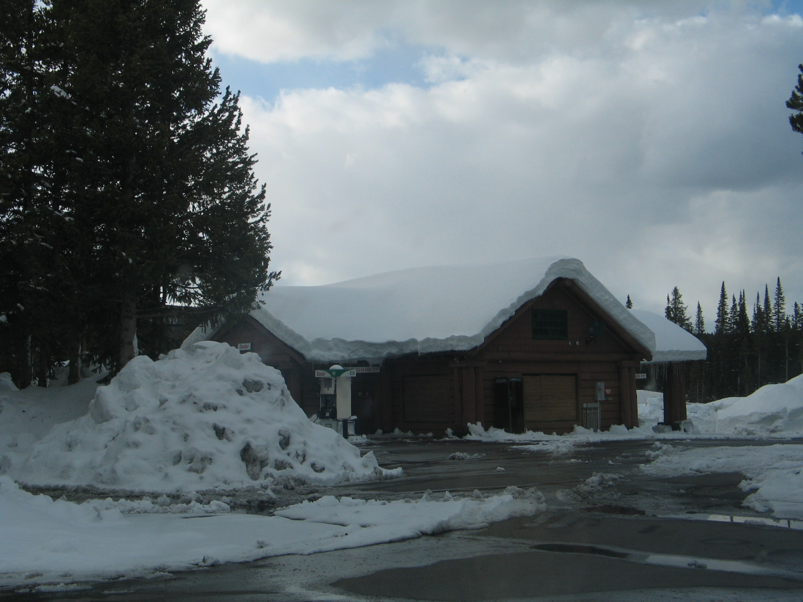 Service station in snow