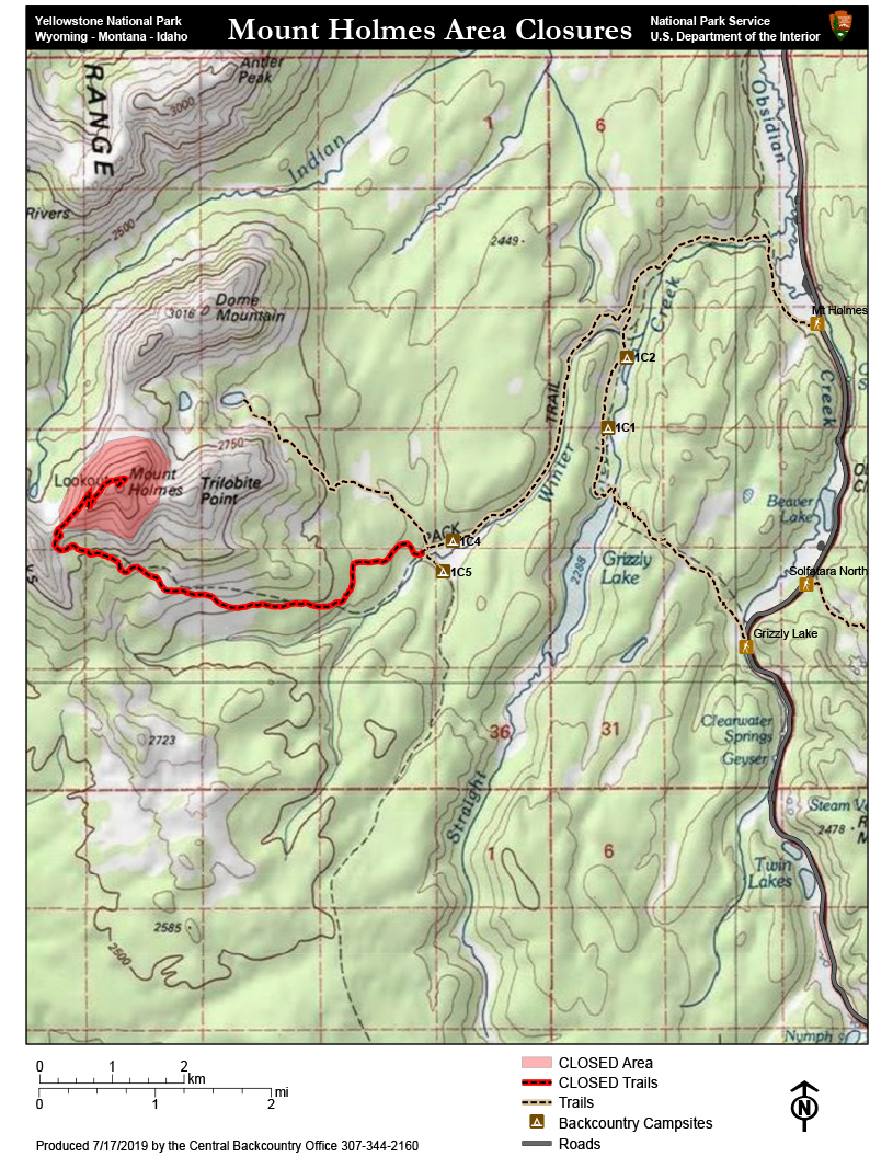 map of closure area