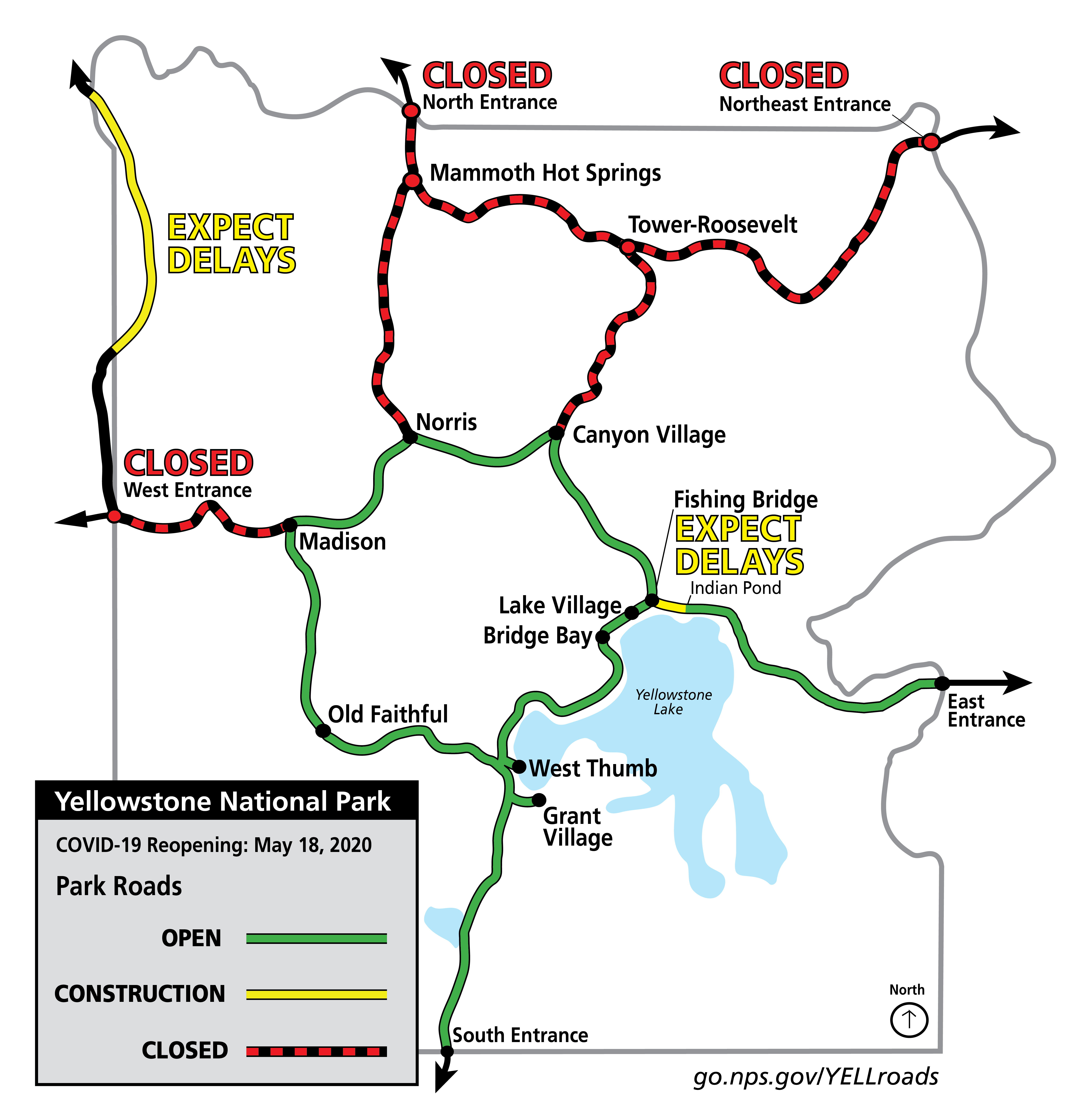 map of updated park road status